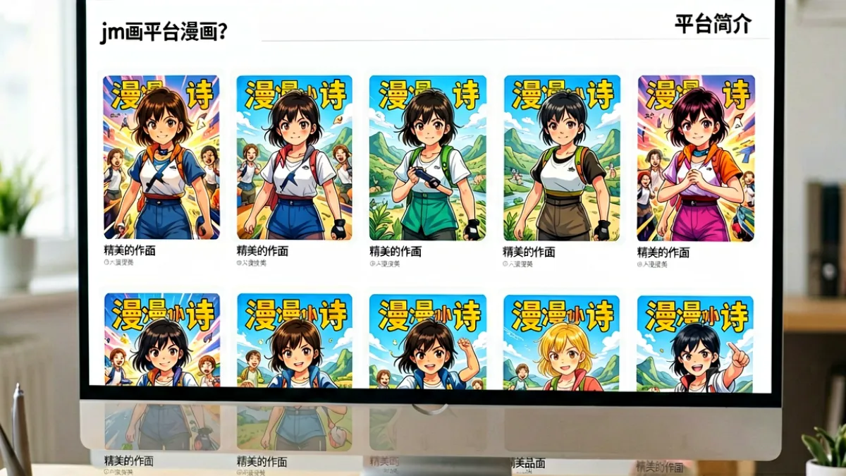 jm漫画平台界面展示，呈现丰富的漫画分类和精美的作品封面，新用户可以轻松浏览和选择感兴趣的漫画